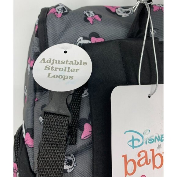 Disney Minnie Mouse Multi-Piece Diaper Baby Back Pack Set Insulated 9 Pocket New - Picture 6 of 9